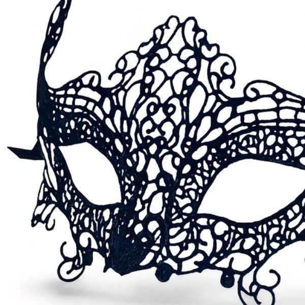 Маска карнавальная 25*9см пластик черная ZR6-2010/JC-16952 (720)