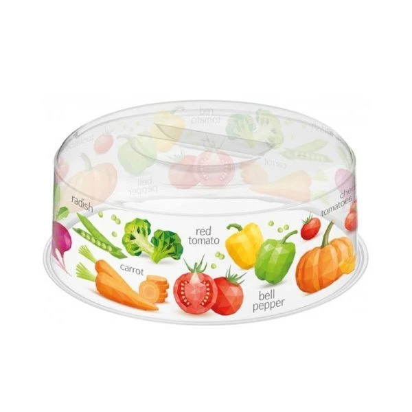 Крышка для СВЧ 25см пластик прозрачная с декором (13/26) 221141101/00