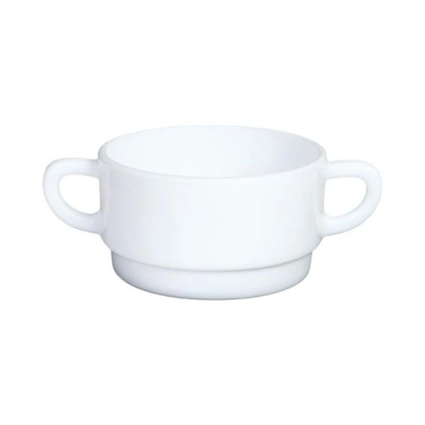 Бульонница 500мл стеклокерамика с ручками белая DM300Z (48)