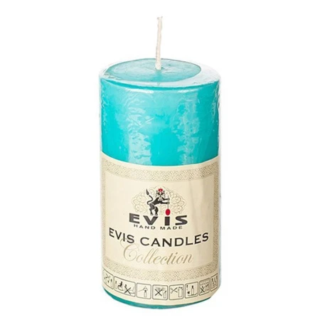 Свеча парафин цилиндрическая d6см h10см бирюза (8)