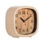 Будильник 12,5*10,5см кварц РУБИН Классика бежевый, циферблат под дерево (20)