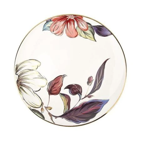 Тарелка мелкая 28*28*3см фарфор отводка золотом ОЛЕАНДР (12)