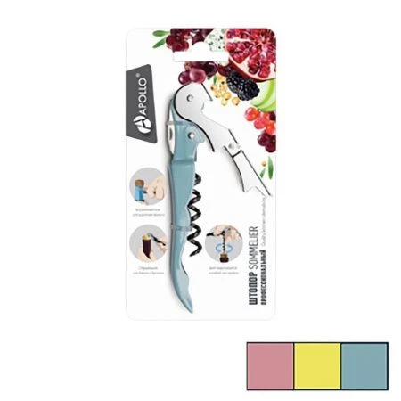 Штопор профессиональный 12*2см нерж.сталь Sommelier SMR-01 (96)