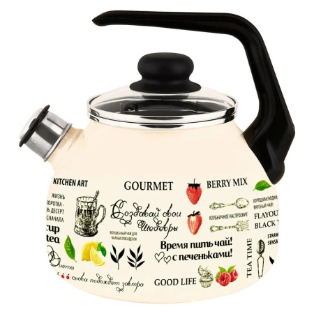 Чайник со свистком 3л эмаль ШЕДЕВРЫ ТМ Appetite 4с209я (10)