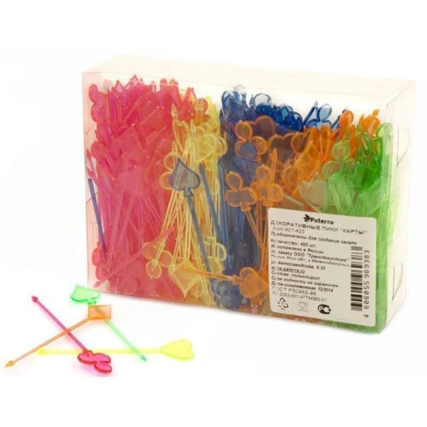 Шпажки для канапе 9см 400шт пластик КАРТА AVIORA (20)