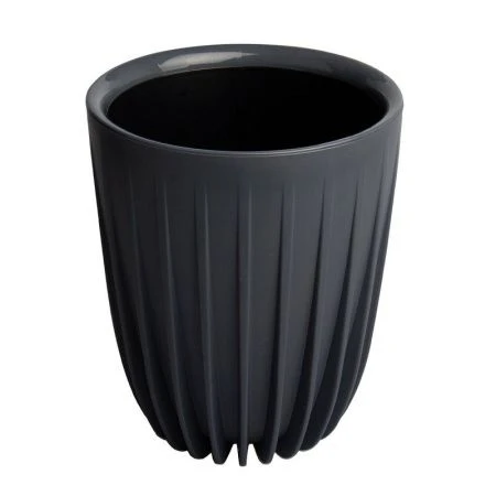 Горшок цветочный 27,3л 30*53см пластик СИГМА с вкладкой 17л антрацит (1)