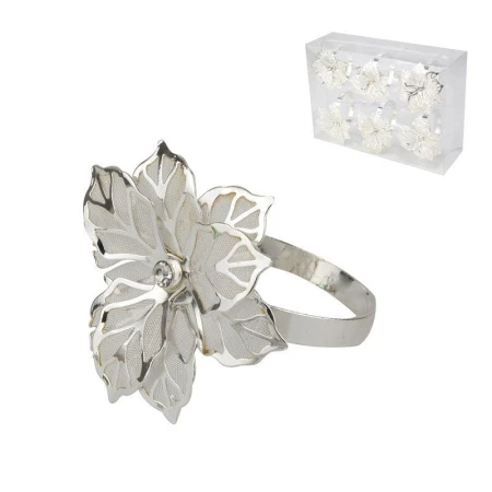 Кольца для салфеток набор 6шт металл ЦВЕТОК серебро (63) Кольца для салфеток набор 6шт металл ЦВЕТОК серебро (63)