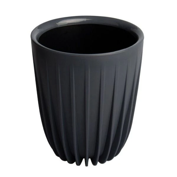 Горшок цветочный 27,3л 30*53см пластик СИГМА с вкладкой 17л антрацит (1)