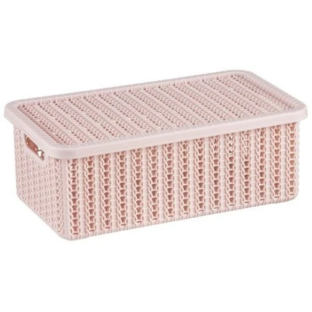 Ящик для хранения 3л 270*150*95мм пластик ВЯЗАНИЕ Чайная роза с крышкой (12)