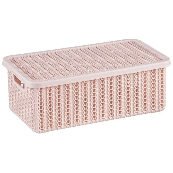 Ящик для хранения 3л 270*150*95мм пластик ВЯЗАНИЕ Чайная роза с крышкой (12)