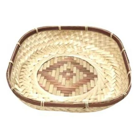 Сухарница плетеная бамбук 22*22/24*24*7см 06-129 (1)