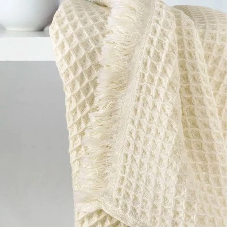 Полотенце 50*90 вафельное Karna GOFRE кремовый 250г Полотенце 50*90 вафельное Karna GOFRE кремовый 250г