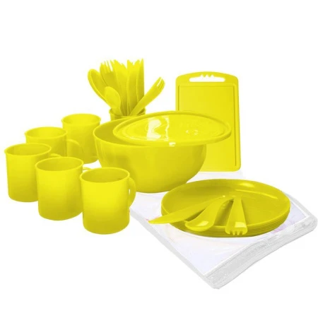 Набор для пикника 32пр на 6 персон ПИР в сумке 270*125*220мм лимон (5) ВЫВОД