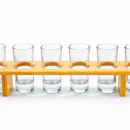 Стопки набор 7пр 50мл 10*4см стекло/дерево подар.уп CB-154/JC-18271 (12)