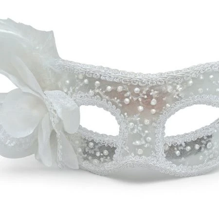 Маска карнавальная 25*9см пластик белая ZR6-3074/JC-16948 (720)