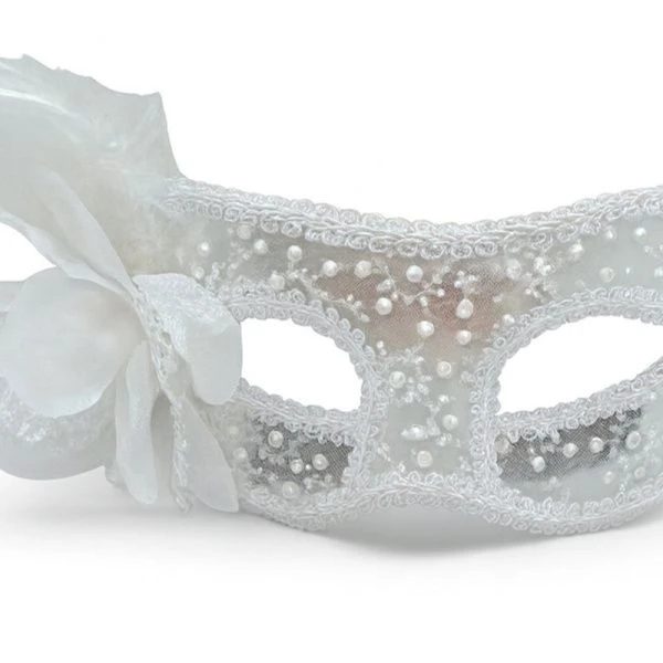 Маска карнавальная 25*9см пластик белая ZR6-3074/JC-16948 (720)