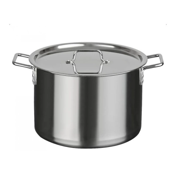 Кастрюля 20л нерж.сталь ОБЩЕПИТ d35см h23,5см толщина стенок 0,8мм индукция КТ-ОБ-22 (1)