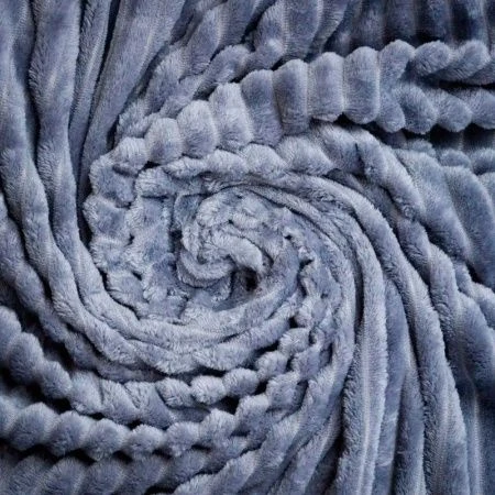 Плед 150*200см велсофт 300GSM полоска 2,5мм серый JC-17894 (12)