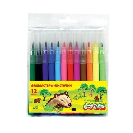 яяяФломастеры-кисточки 12 цветов Каляка-Маляка 3+ ФККМ12