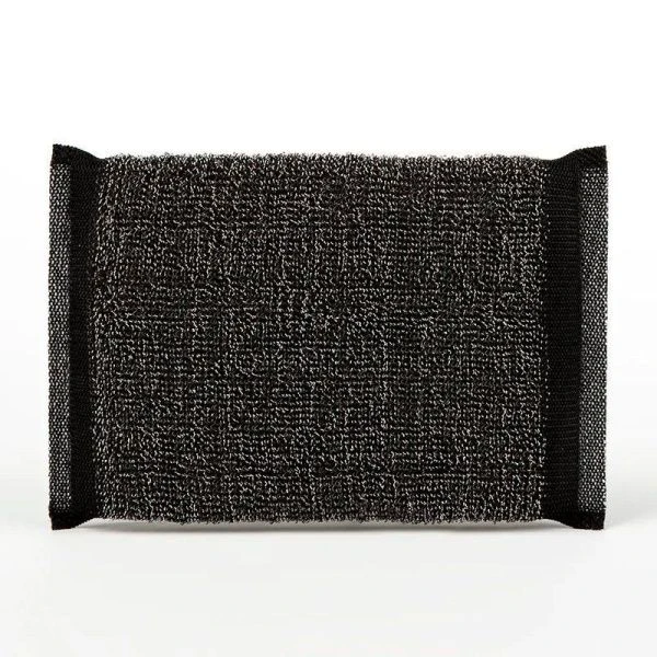 Губки абразивные со стальной нитью 12,5*9*1,5 см, чёрные, 2 шт/уп, PATERRA (48)