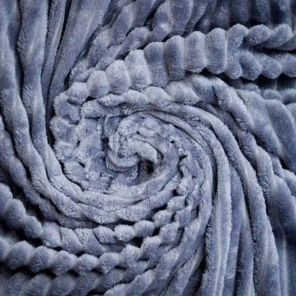 Плед 150*200см велсофт 300GSM полоска 2,5мм серый JC-17894 (12)