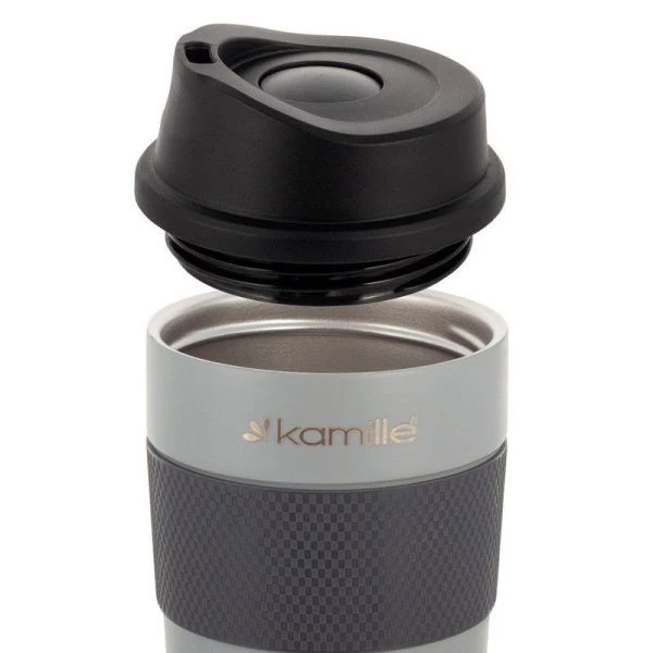 Термокружка 320мл нерж.сталь арт.2165 черный серый (24)