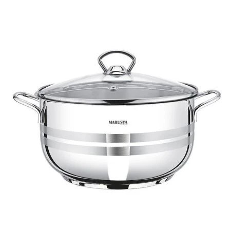 Кастрюля 6л нерж.сталь МОДЕРН стекл.крышка 24см (1)