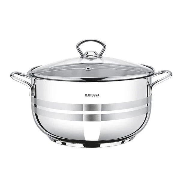 Кастрюля 6л нерж.сталь МОДЕРН стекл.крышка 24см (1)