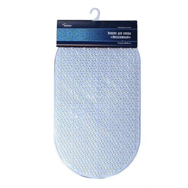 Коврик противоскользящий 38*69см ПВХ МАССАЖНЫЙ прозрачный (10)