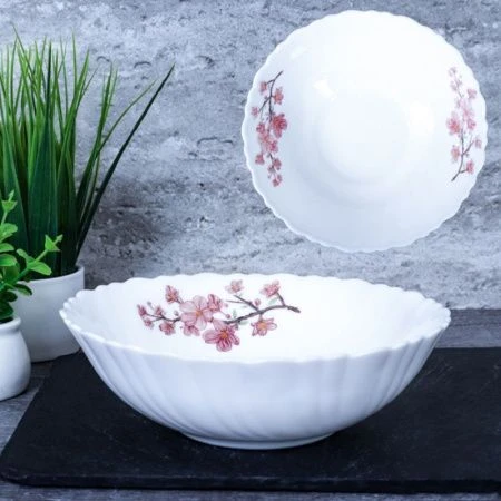 Тарелка глубокая 480мл 15,5см стеклокерамика САКУРА суповая TW-60 (7196) (6/72)