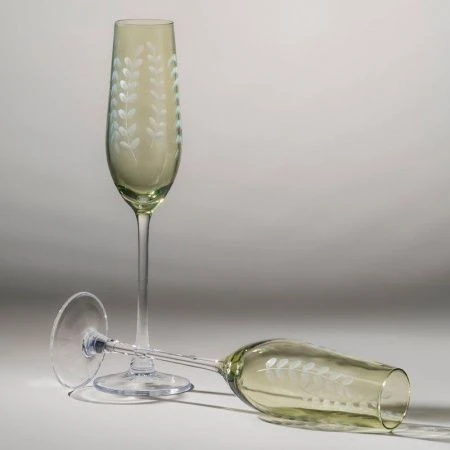 Бокалы для шампанского набор 2шт 180мл стекло Flora (12)