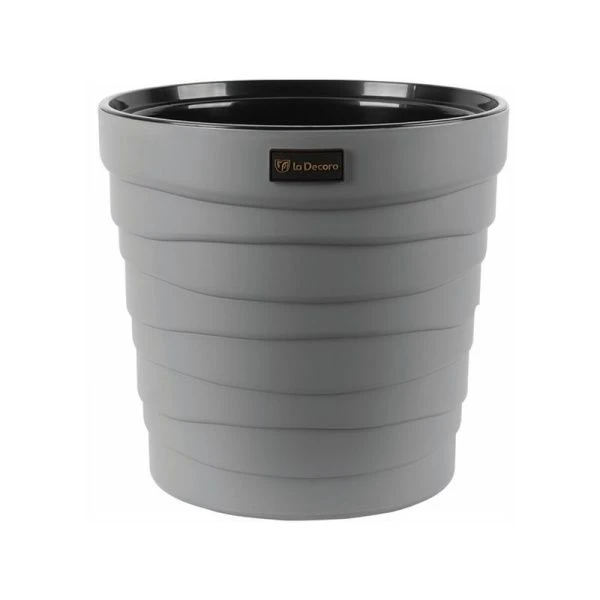 Кашпо 12л 29,3*30,7см пластик БАРХАН серый жемчуг (6)