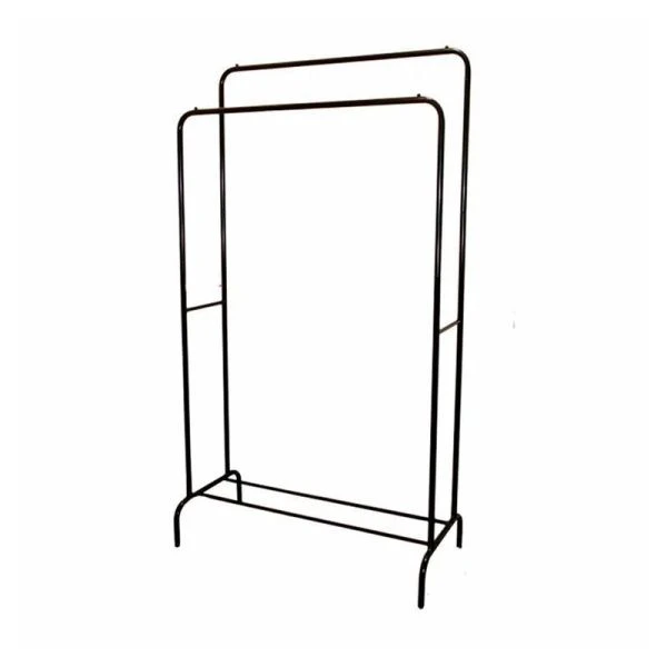 Вешалка гардеробная двойная 80*38*152см на 40кг, подставка для обуви, окр.сталь черный UniStor (1)