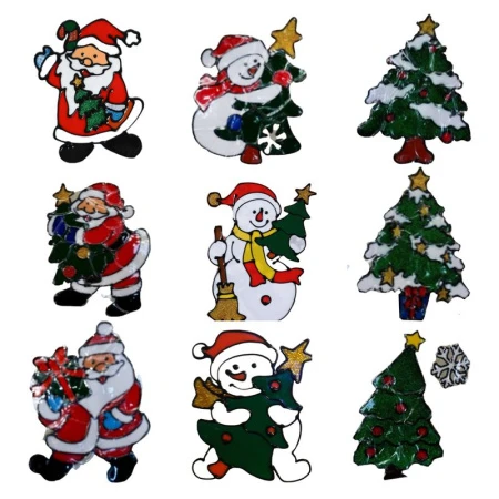 Наклейка новогодняя на окно Дед Мороз/Снеговик/Елка 20*15см силикон микс JC-16569 (600) Наклейка новогодняя на окно Дед Мороз/Снеговик/Елка 20*15см силикон микс JC-16569 (600)