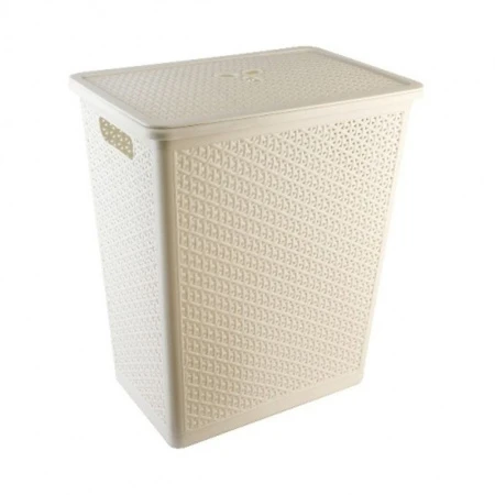 Корзина для белья 48л пластик NATURE айвори (8)