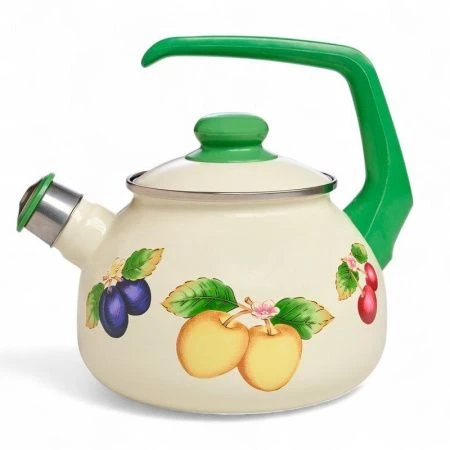 Чайник со свистком 2,5л эмаль ФРУКТОВОЕ АССОРТИ таково (бакелит. ручка) (6)
