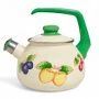 Чайник со свистком 2,5л эмаль ФРУКТОВОЕ АССОРТИ таково (бакелит. ручка) (6)