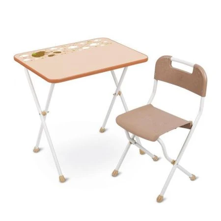 Комплект (стол 580, стул) металл/пластик АЛИНА КА2 бежевый (1)