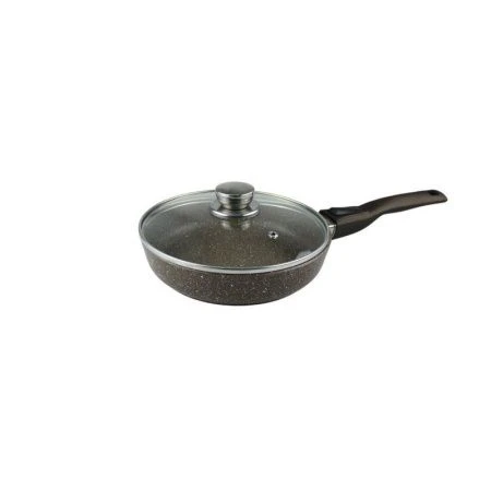 Сковорода 20см алюминий АП АЛТАЙ стекл.крышка съемная ручка soft-touch Мрамор (8)