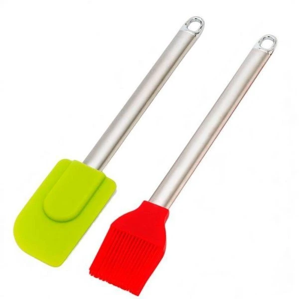 Набор кухонных принадлежностей 2пр (кисточка 25*4см, лопатка 25,5*5см) силикон с мет.ручкой ST-20265 (240)