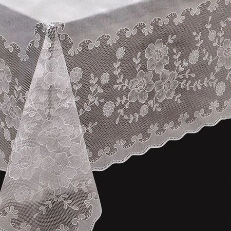 Скатерть 60*104 (150*264см) ПВХ EMBOSSED белая 938 (24)