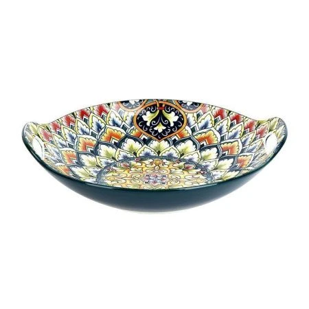 Блюдо 22,5*20,5*4,5см фарфор Arabesque зеленый с ручками (36) ВЫВОД