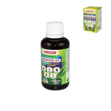 Средство от насекомых Циперметрин 25% флакон 50мл, до 1000 кв.м. ARGUS (30)