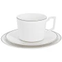 Чайный набор 21пр фарфор АЙВОРИ на 6 персон 300мл белый с серебристым кантом AL-22-013/21-E5 (2)