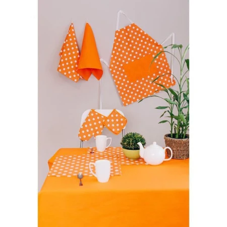 Скатерть с салфетками ЭТЕЛЬ Яркий цитрус рогожка (110*160см+40*40см*4шт.)