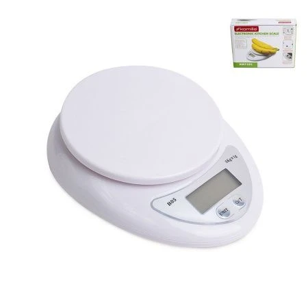 Весы кухонные электронные пластик 5кг LCD-дисплей, дискр.1гр 18*15*4см (24)