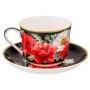 Чайный набор 2пр фарфор МАКИ на 1 персону 500мл черный (18)