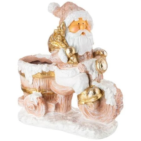 Фигурка новогодняя Дед Мороз на велосипеде 47*47см полистоун