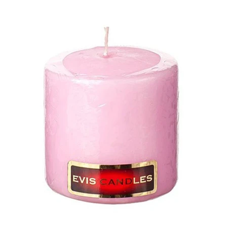 Свеча парафин цилиндрическая d7см h7см розовая (8)