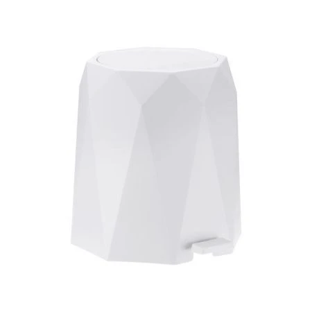 Контейнер для мусора 4,5л пластик ПРИЗМА белый с педалью (3)